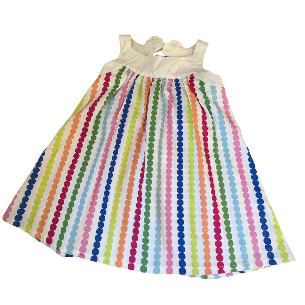 New 2014 Gymboree White Cotton Sundress Multi-color‎ Circle Stripes 18-24 months